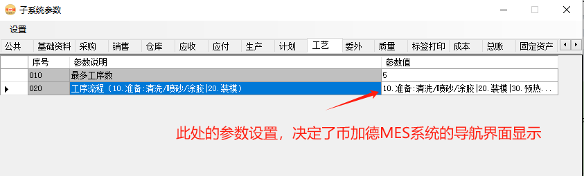 图13 ERP子系统参数-工艺MES系统